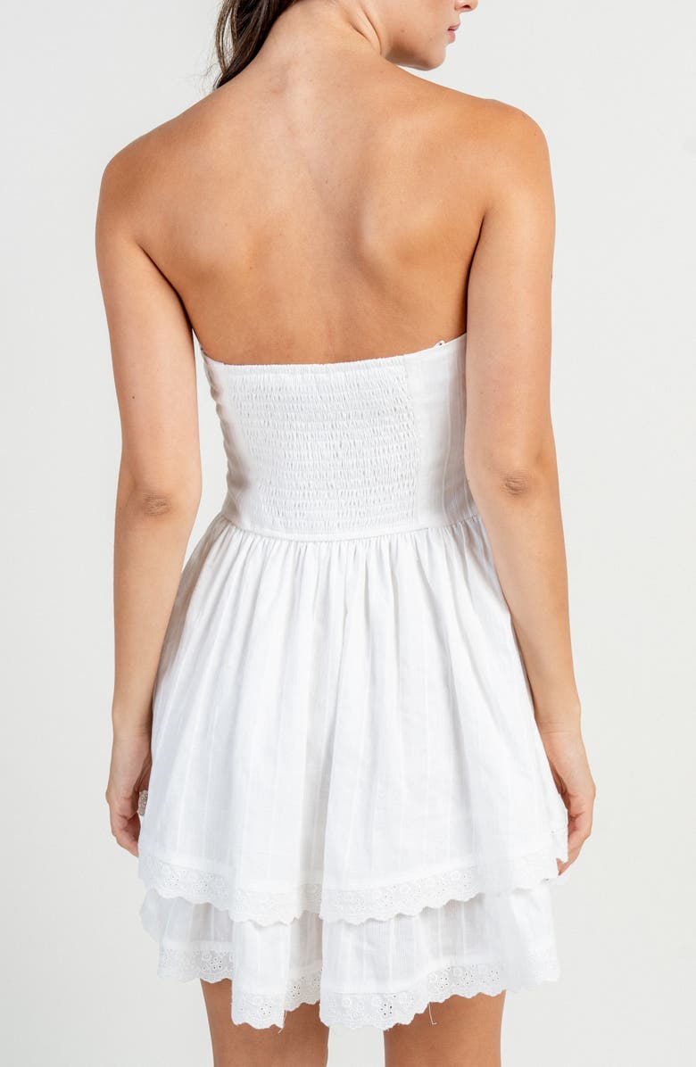 Beivy Corset Strapless Minidress, Alternate, color, Off White