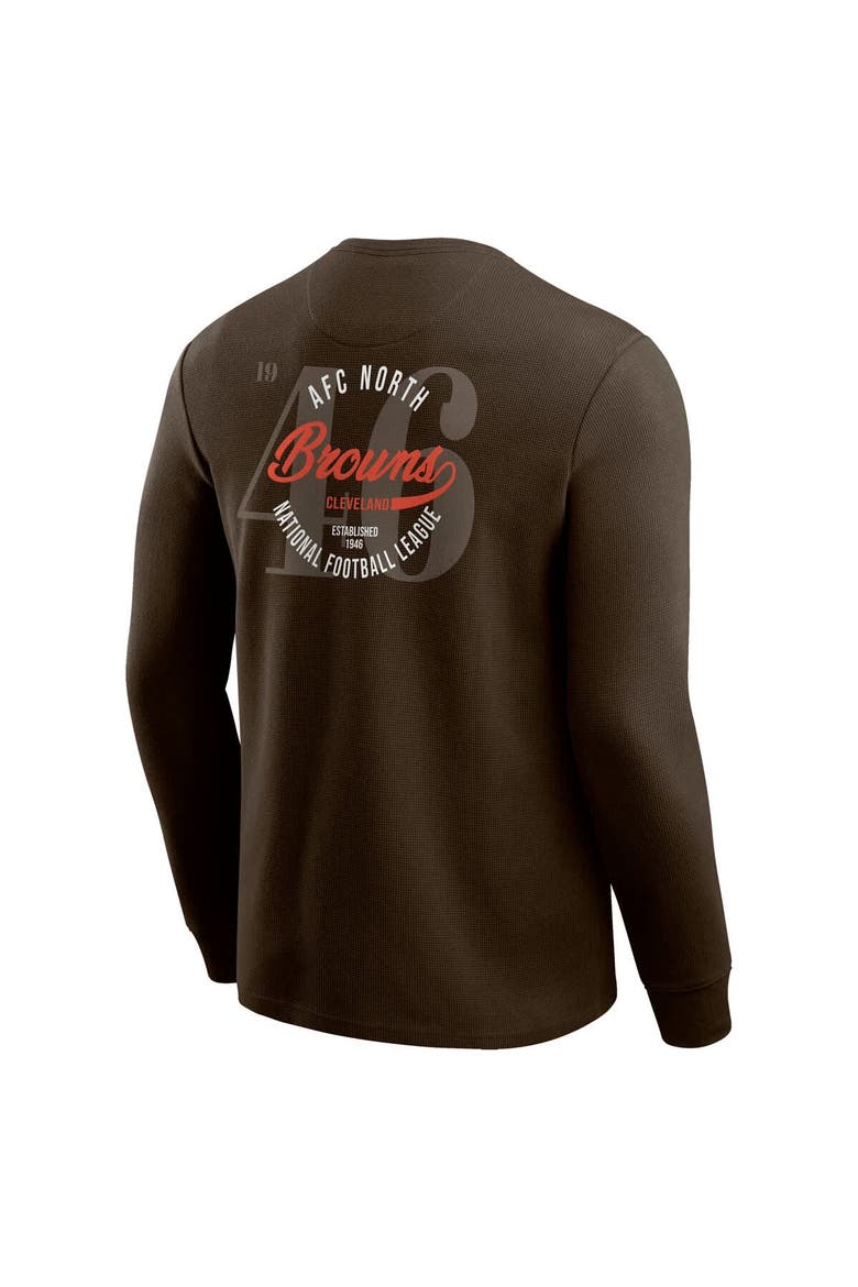 Men's Darius Rucker Collection by Fanatics Brown Cleveland Browns Washed Waffle-Knit Long Sleeve T-Shirt, Alternate, color, Brown