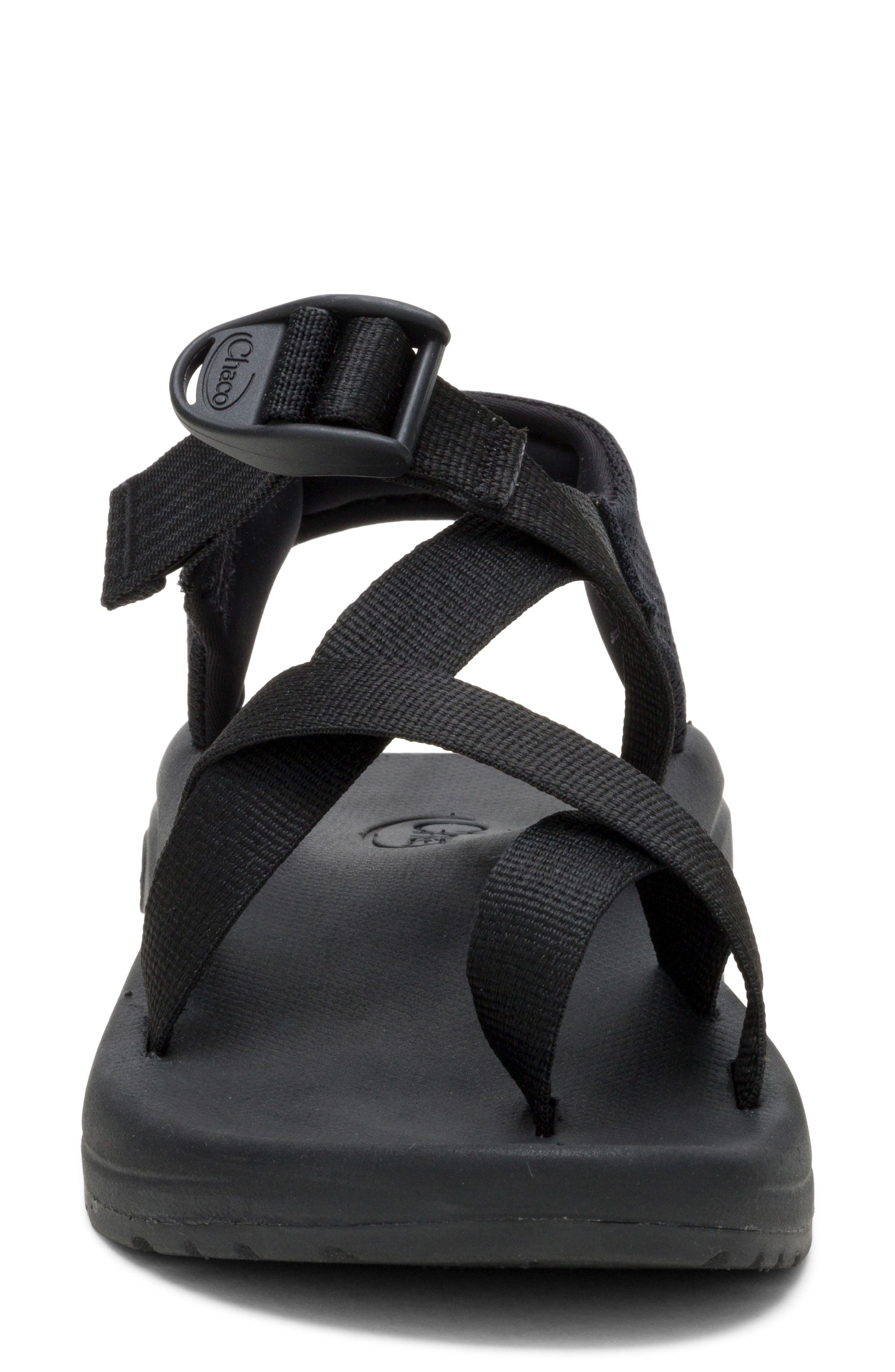 Chaco CushZ Toe Loop Sandal, Alternate, color, Black