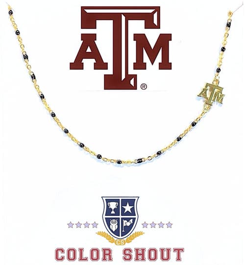 Color Shout Texas A&m University Side Necklace In Gold