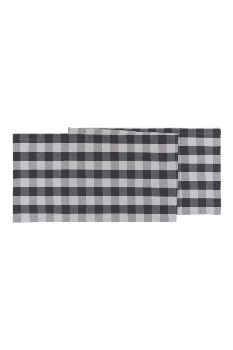 Buffalo Check Table Runner, Main, color, CHARCOAL BUFFALO CHECK
