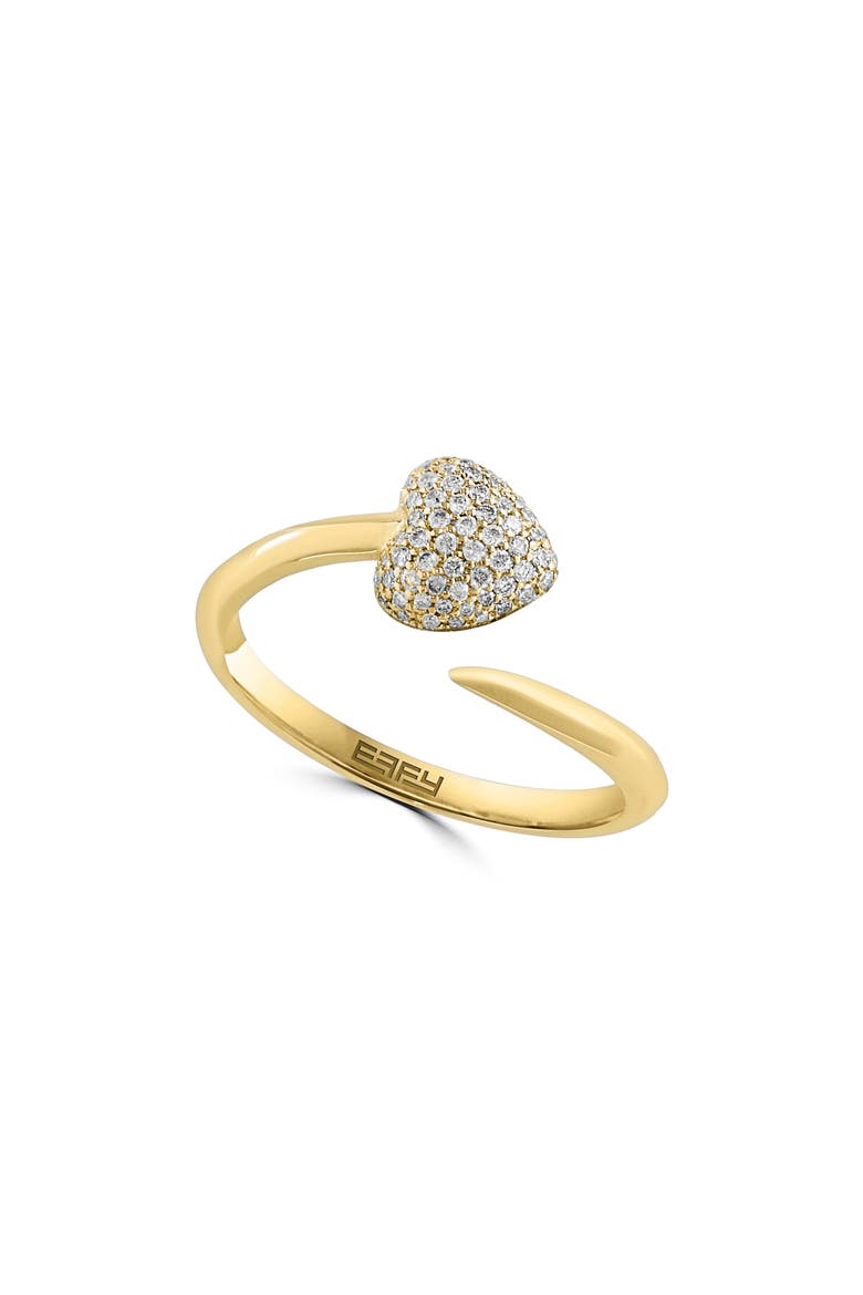 Diamond Heart Bypass Ring, Main, color, WHITE