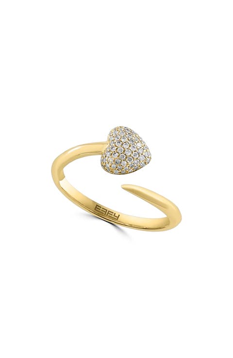 Diamond Heart Bypass Ring