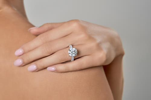 Luvmyjewelry Laryssa 14k Gold Round Lab Grown Diamond Hidden Halo Engagement Ring In Metallic