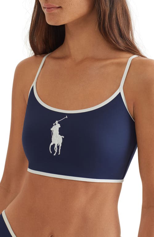 Shop Polo Ralph Lauren Crop Bikini Top In Navy