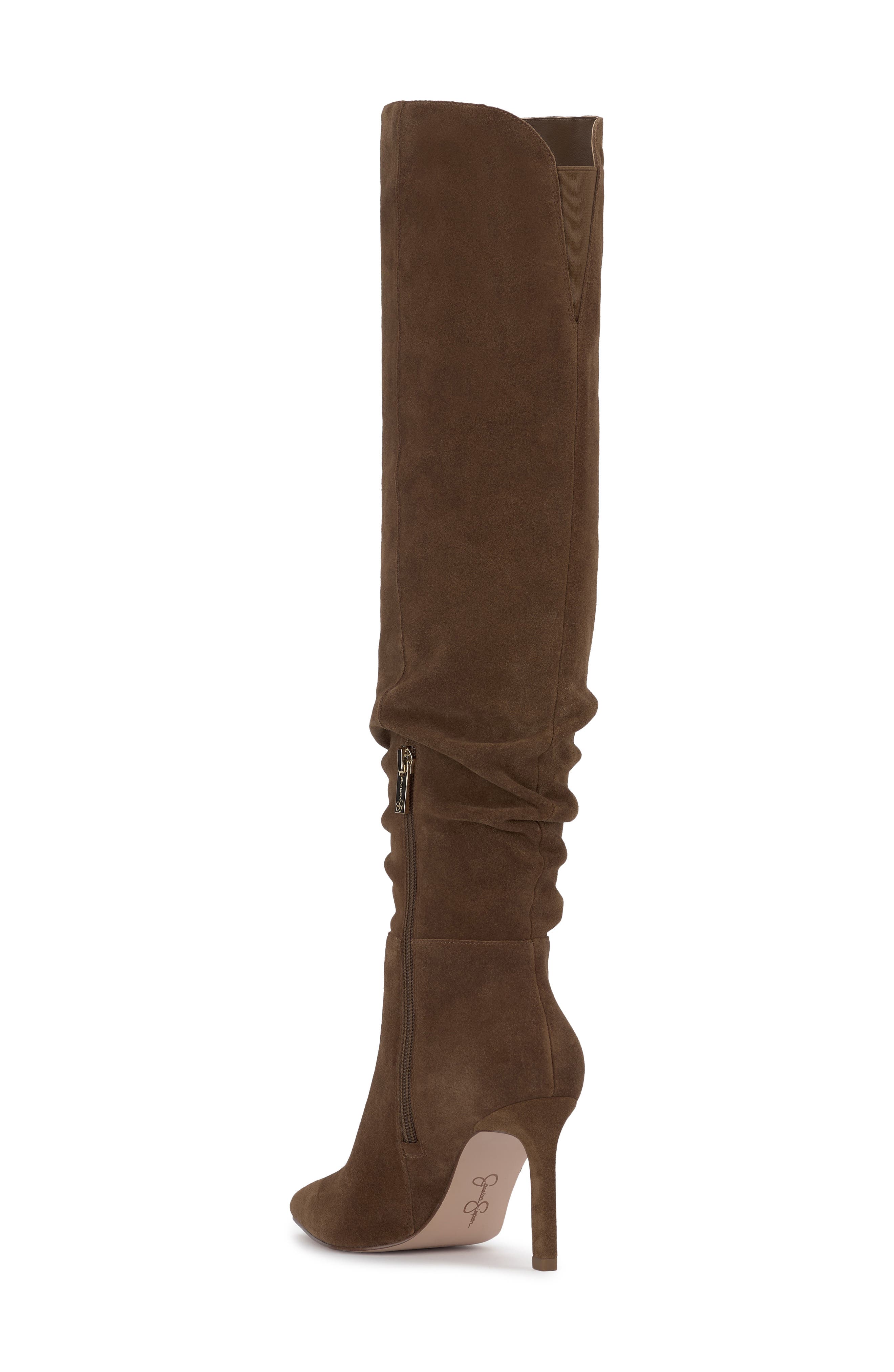 Jessica Simpson Emetta Pointed Toe Over the Knee Boot, Alternate, color, Maple Oil Suede