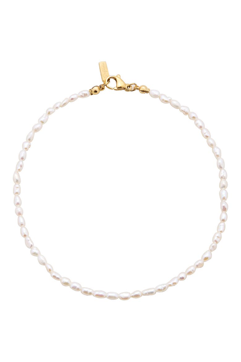 Michel Freshwater Pearl Anklet, Main, color, WHITE