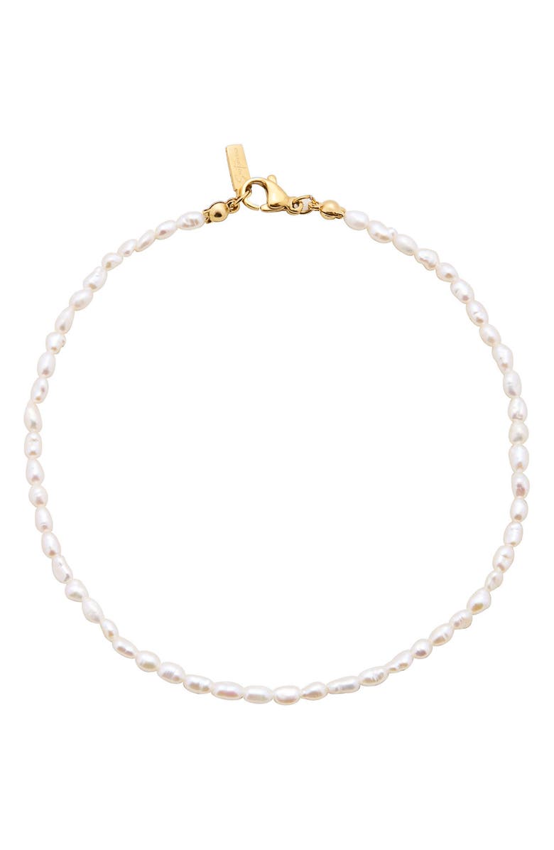 st. Moran Michel Freshwater Pearl Anklet, Main, color, White