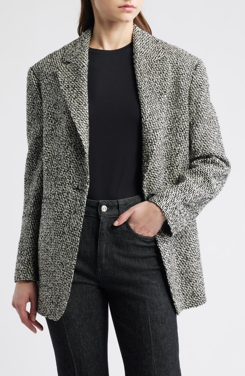 BOSS Orange Jasata One-Button Blazer, Main, color, Grey Multi