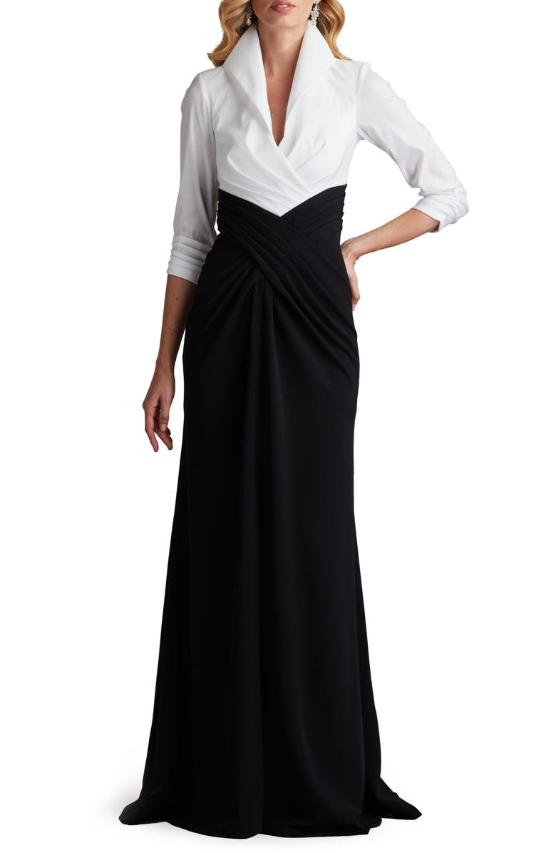 Tadashi Shoji Mixed Media Gown, Main, color,