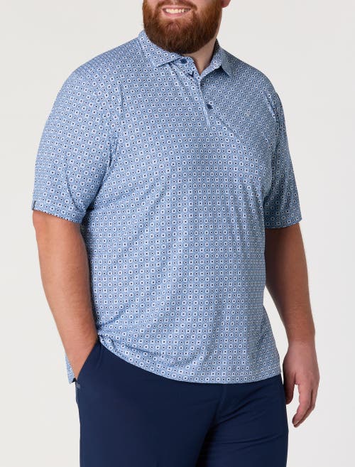 Callaway Big & Tall Foulard Print Golf Polo Shirt In Peacoat