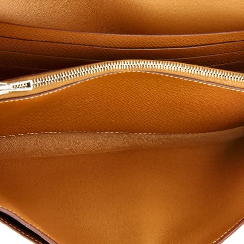 Pre-owned Hermes Hermes Constance To Go Wallet Epsom In Gold
