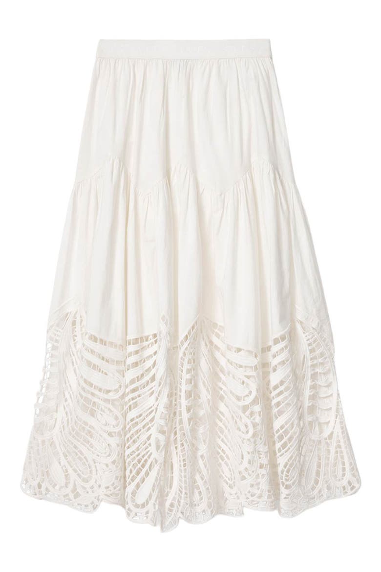 Femi Openwork Maxi Skirt, Alternate, color, CHALK WHITE