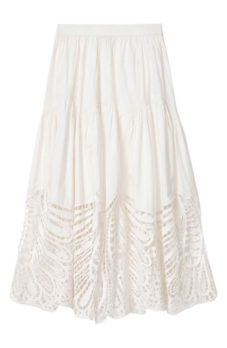AllSaints Femi Openwork Maxi Skirt, Alternate, color, Chalk White