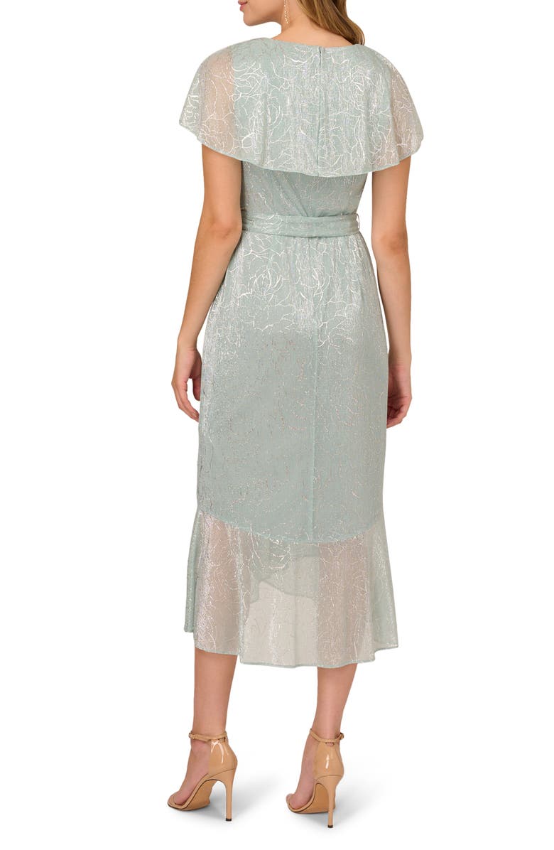 Adrianna Papell Metallic Flutter Sleeve Faux Wrap Dress | Nordstromrack