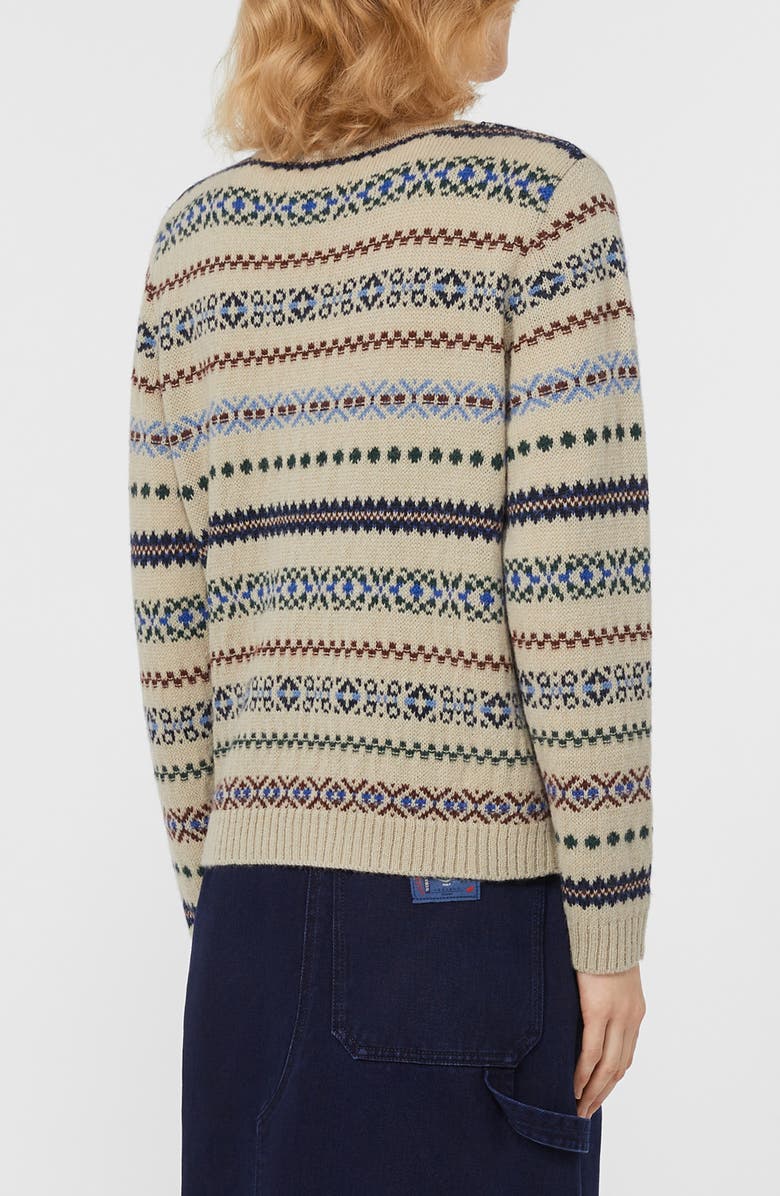 Weekend Max Mara Quirite Jacquard Crewneck Sweater, Alternate, color, Ecru