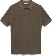 MANGO Openwork Knit Cotton Polo
