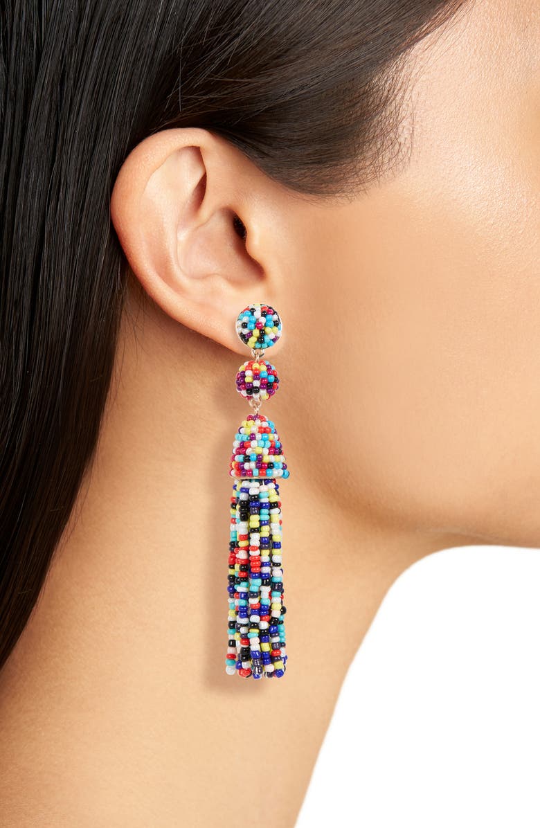 BaubleBar Granita 2-Pack Beaded Tassel Earrings, Alternate, color,