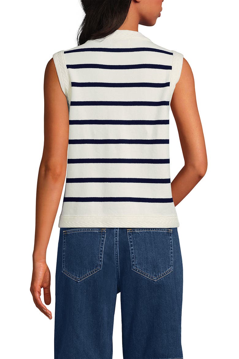 Milano Sweater Vest, Alternate, color, Ivory/Deep Sea Navy Stripe
