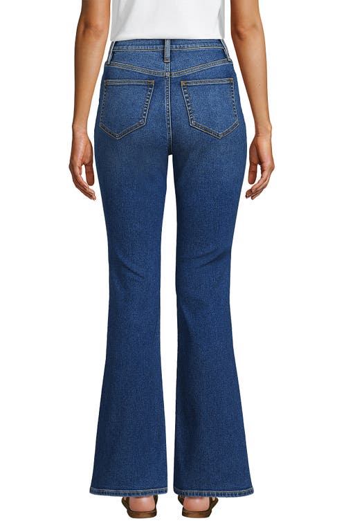 Lands' End Denim High Rise Skinny Flare Jeans In Indigo Tide Blue