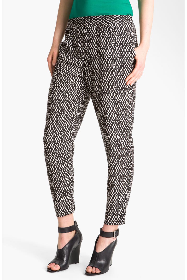 'Spaced Tiles' Pegged Pants, Main, color, RICH BLACK