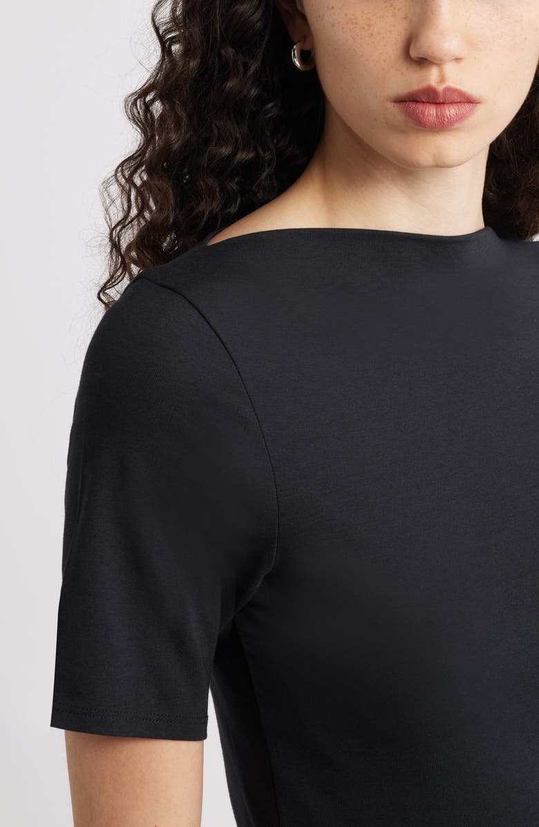 Nordstrom Boat Neck T-Shirt, Alternate, color, Black