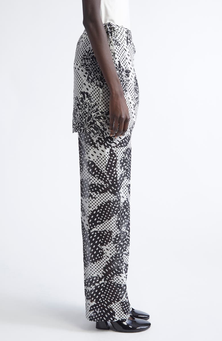 Dries Van Noten Pritty Polka Dot Silk Skirt Pants, Alternate, color, Ecru
