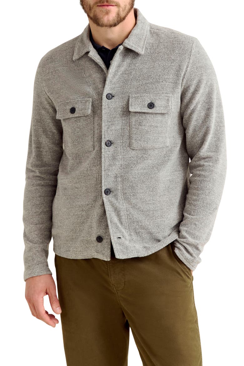 Numajiri Terry Cloth Shirt Jacket, Main, color, MEDIUM GREY HEATHER