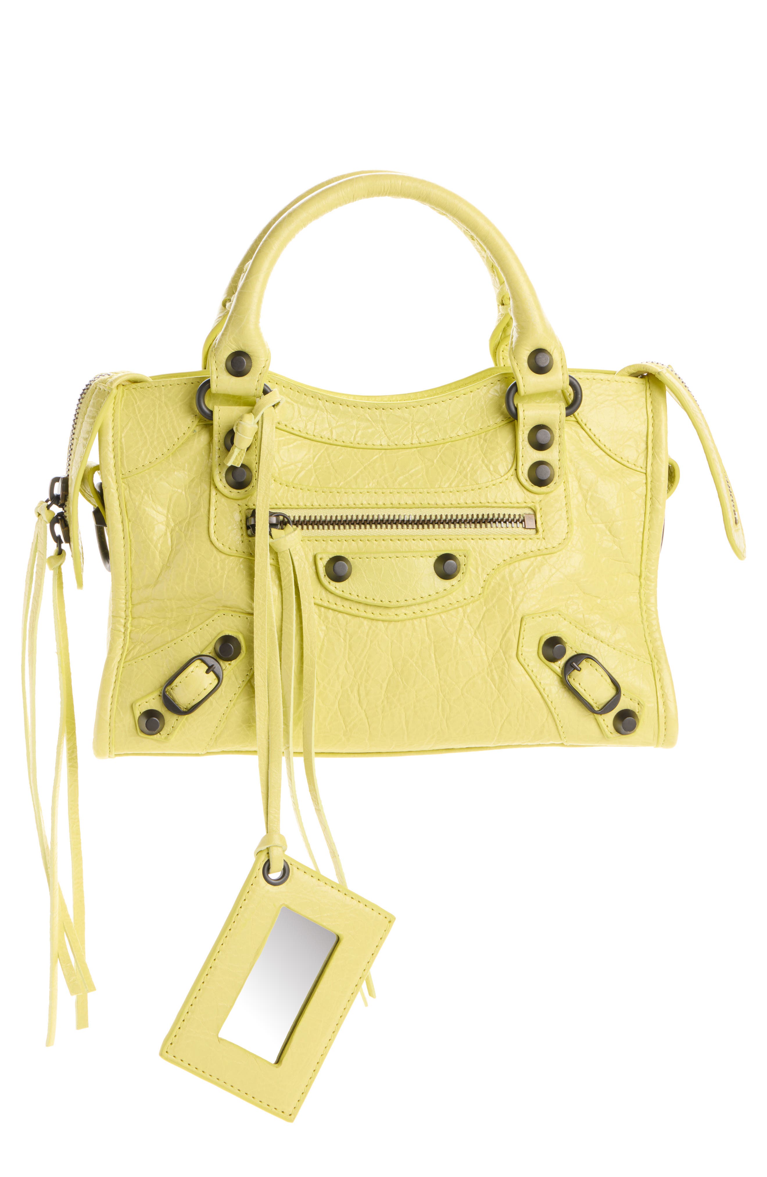 Small Le City Arena Leather Top Handle Bag, Main, color, 7034 LEMONADE