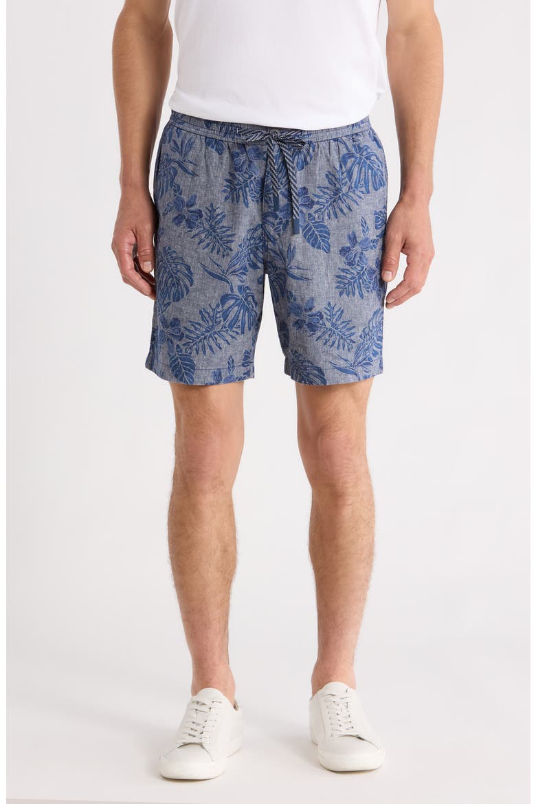 Azule Linen Blend Drawstring Shorts, Main, color, INSIGNIA BLUE