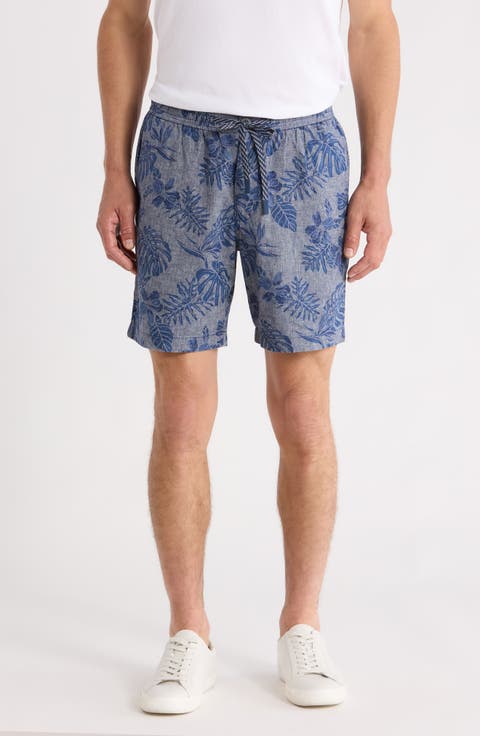 Azule Linen Blend Drawstring Shorts
