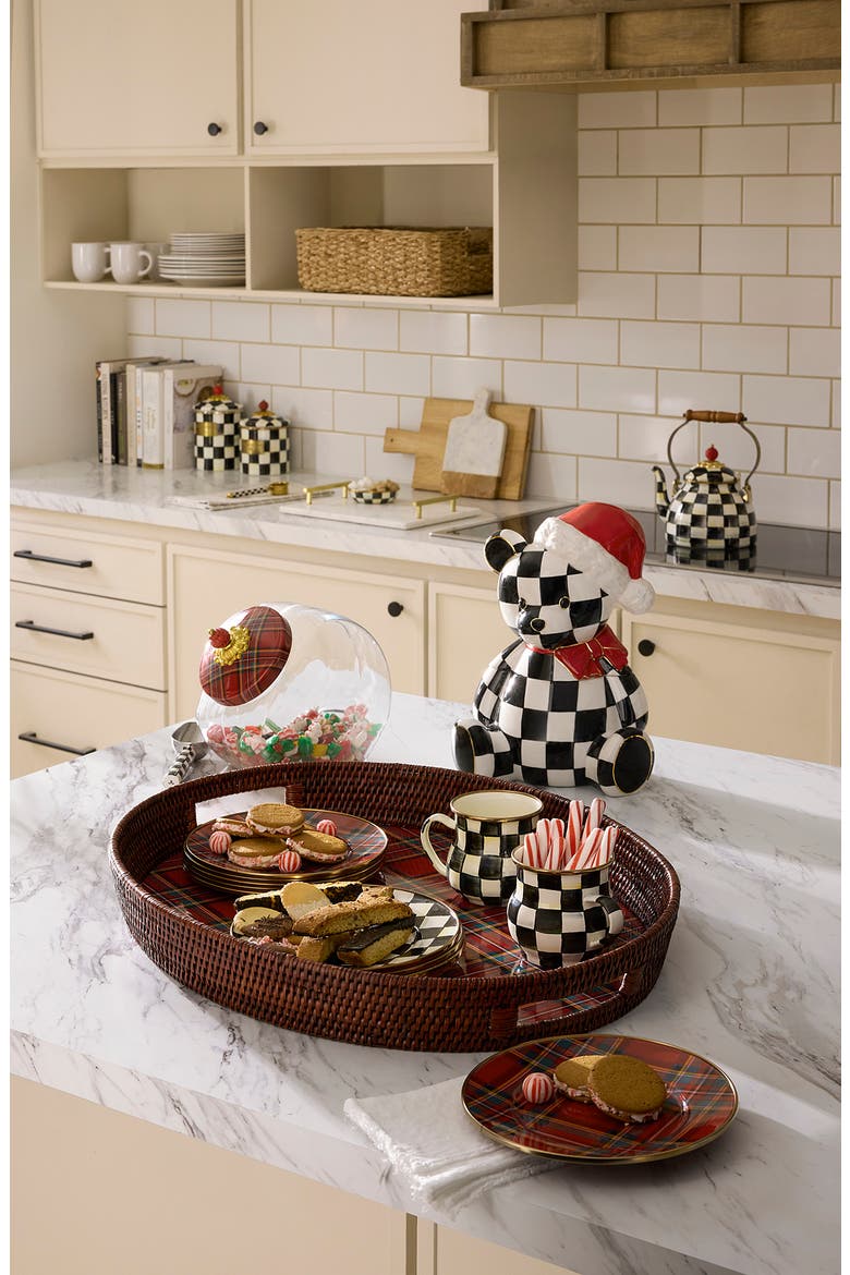 Courtly Santa Bear Cookie Jar, Alternate, color, BLACK