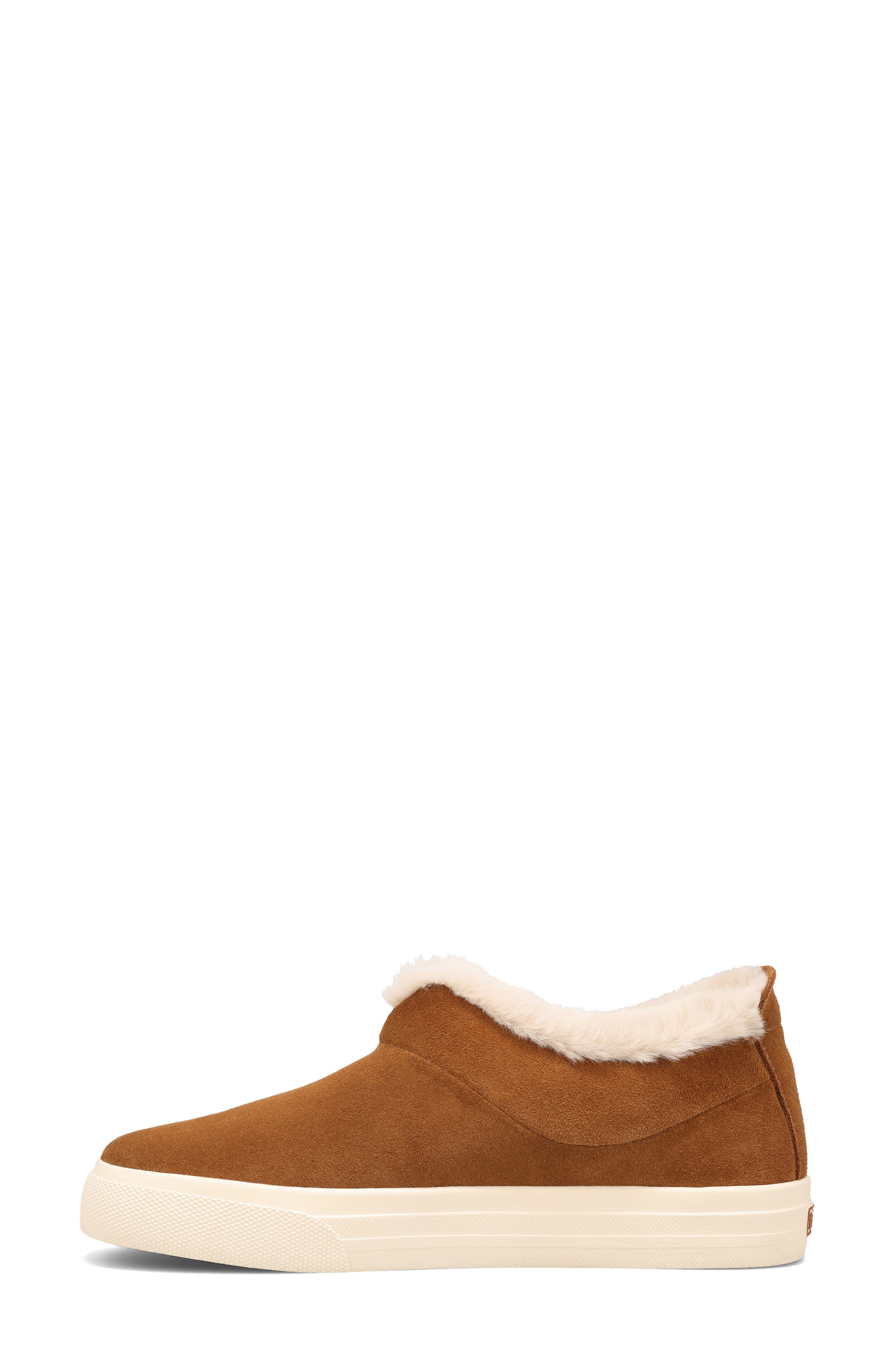 Mini Chic Water Resistant Faux Fur Ankle Bootie, Alternate, color, CHESTNUT SUEDE