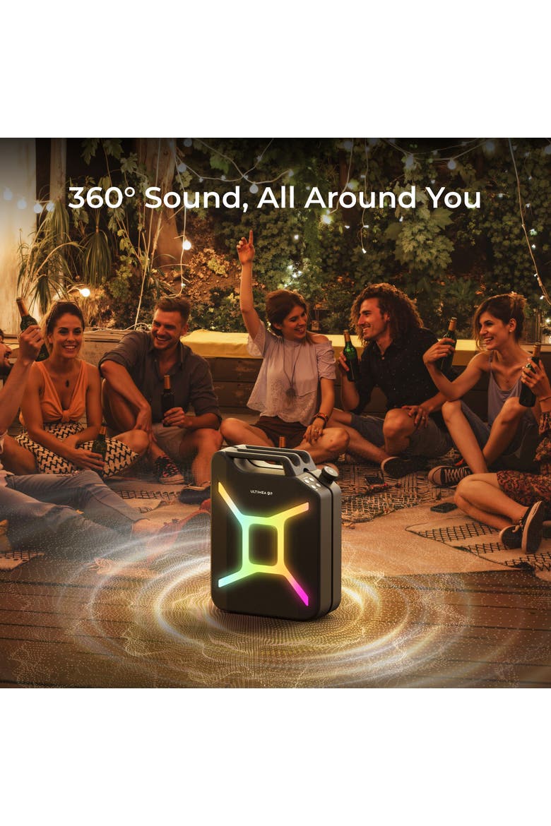 Portable Party Speaker, 300W Bass Boost, RGB, TWS, Mic/Guitar Input, App Control, Bluetooth Speaker, Alternate, color, Black