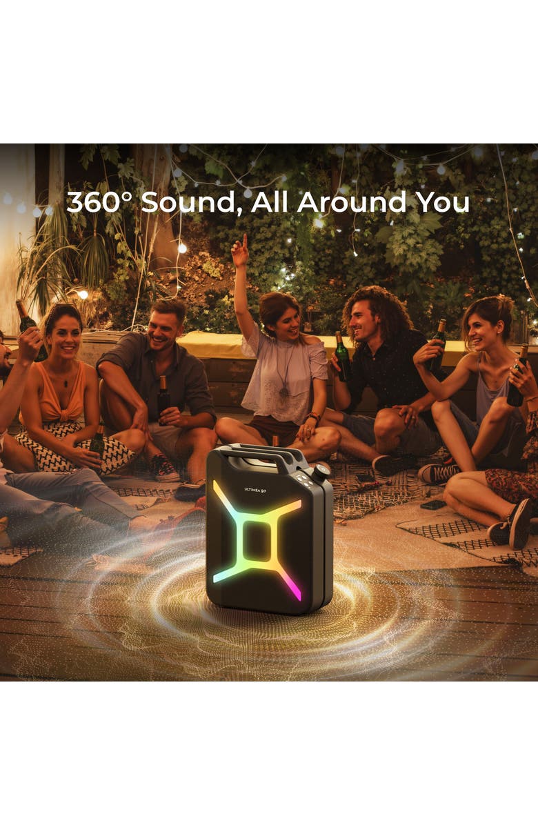 Ultimea Go Portable Party Speaker, 300W Bass Boost, RGB, TWS, Mic/Guitar Input, App Control, Bluetooth Speaker, Alternate, color, Black