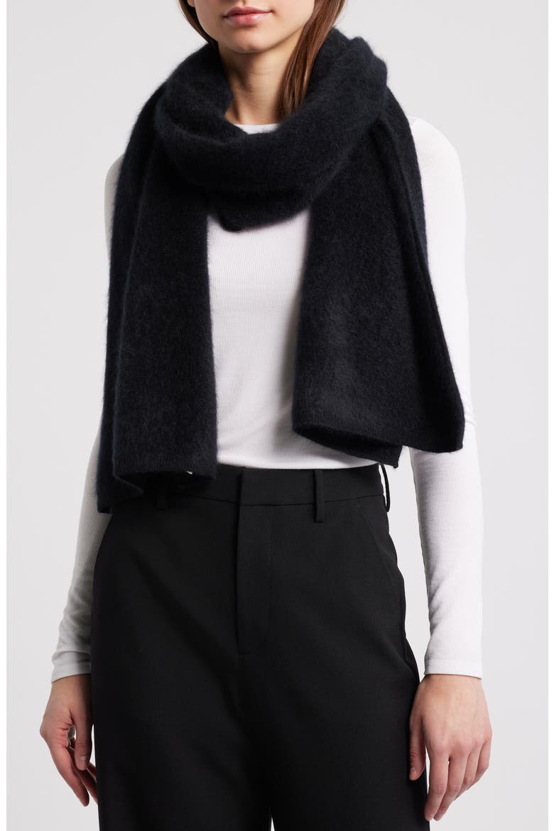 Brushed Cashmere Scarf, Main, color, BLACK ROCK