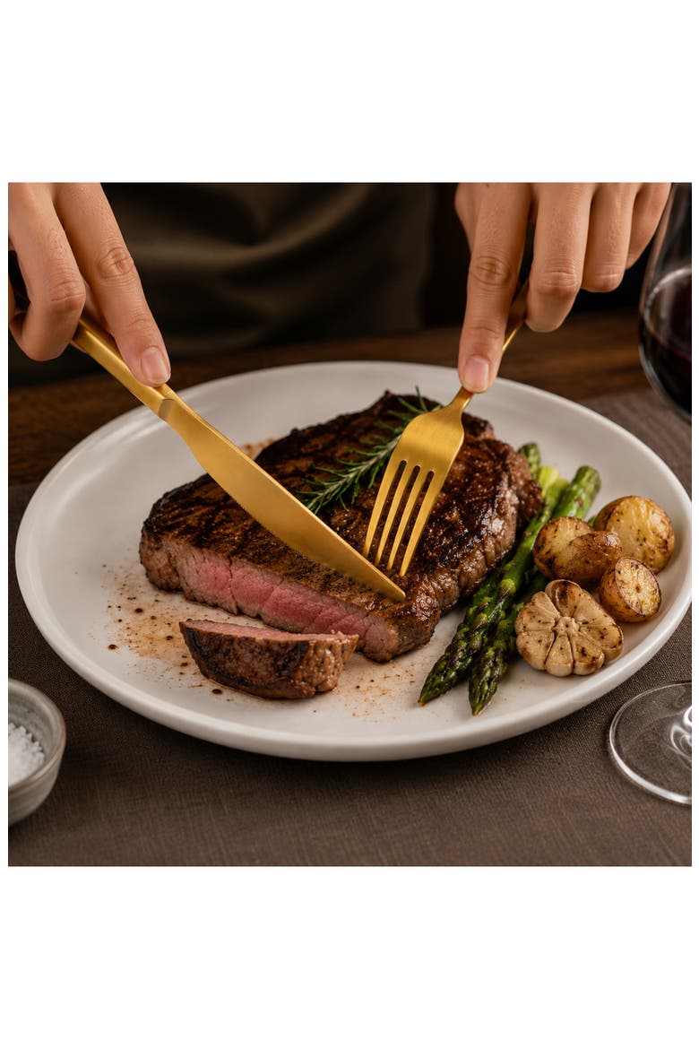 Leo Pure Gold Accent Flatware Set, Alternate, color, GOLD