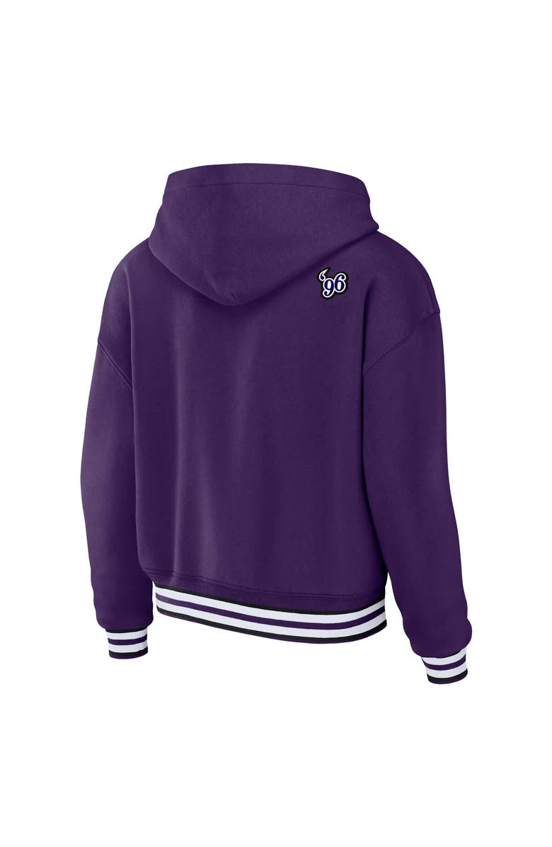 WEAR by Erin Andrews Women's WEAR by Erin Andrews Purple Baltimore Ravens Plus Size Lace-Up Pullover Hoodie, Alternate, color,