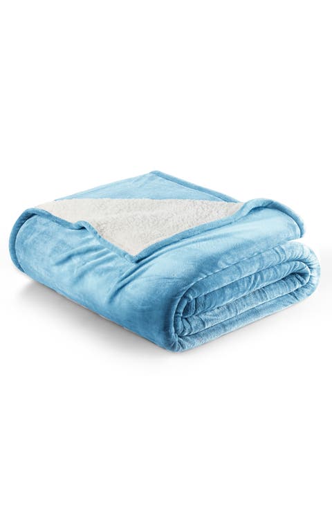 Faux Shearling Fleece Throw Blanket
