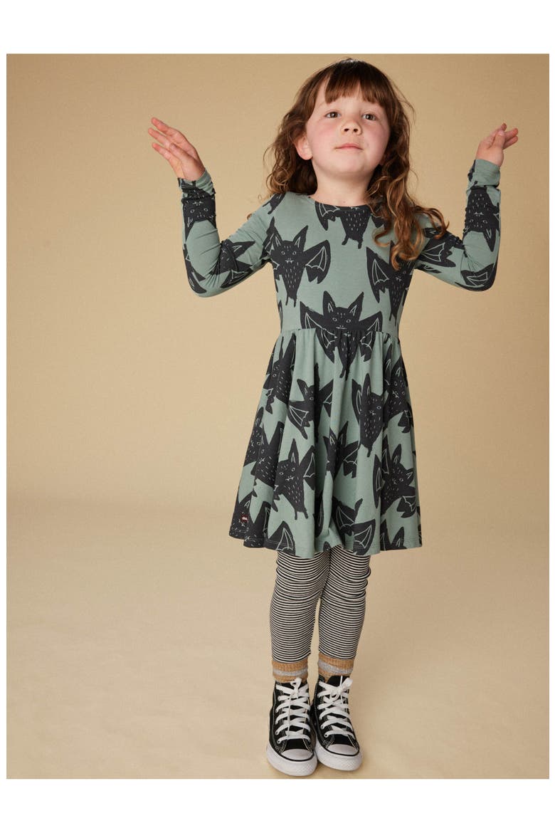 Printed Ballet Dress, Alternate, color, Fly By Night Bats