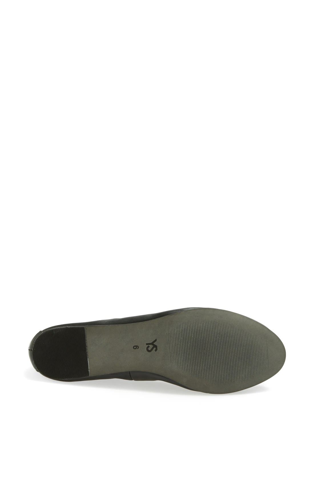 'Mirah' Leather Ballet Flat, Alternate, color, BLACK