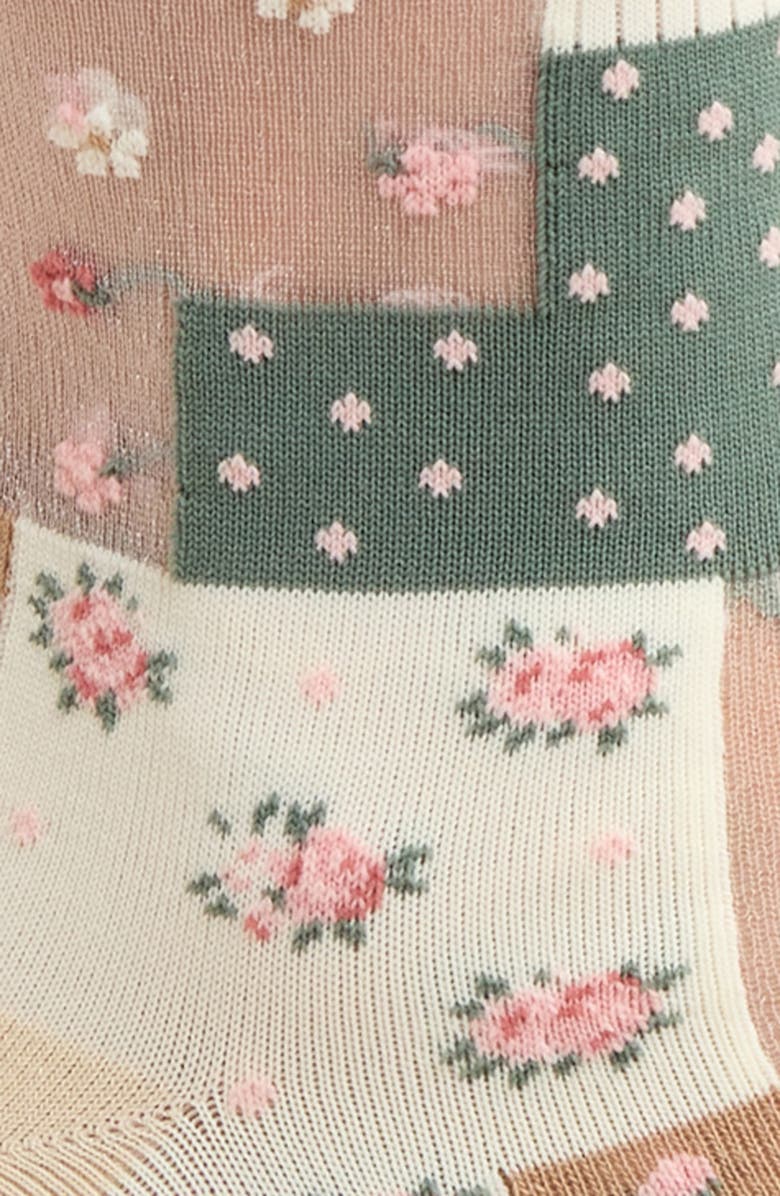 Casa Clara Rae Patchwork Crew Socks, Alternate, color, Patchwork