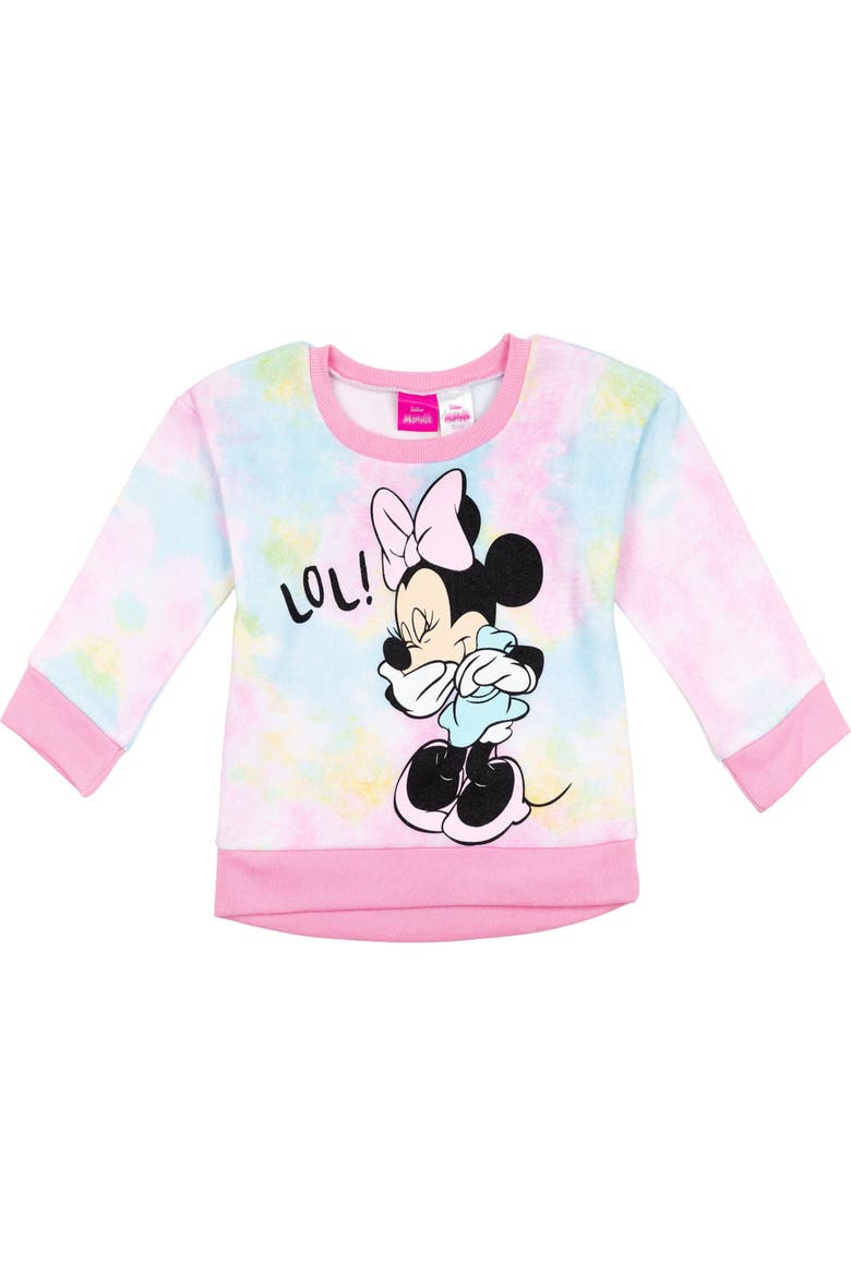Minnie Mouse Fleece Sweatshirt and Tulle Leggings Set, Alternate, color, Minnie Tie Dye Black