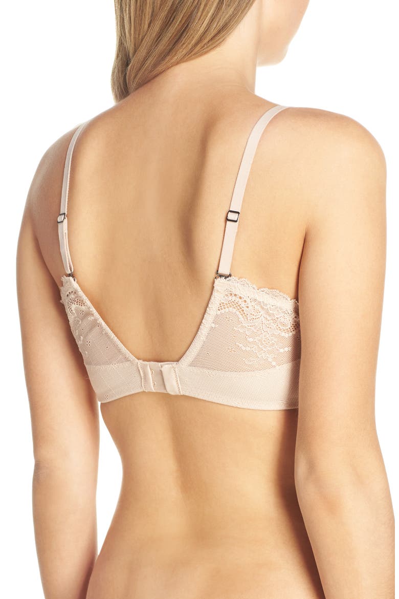 Undie-tectable Underwire Push-Up Plunge Bra, Alternate, color, SOFT NUDE