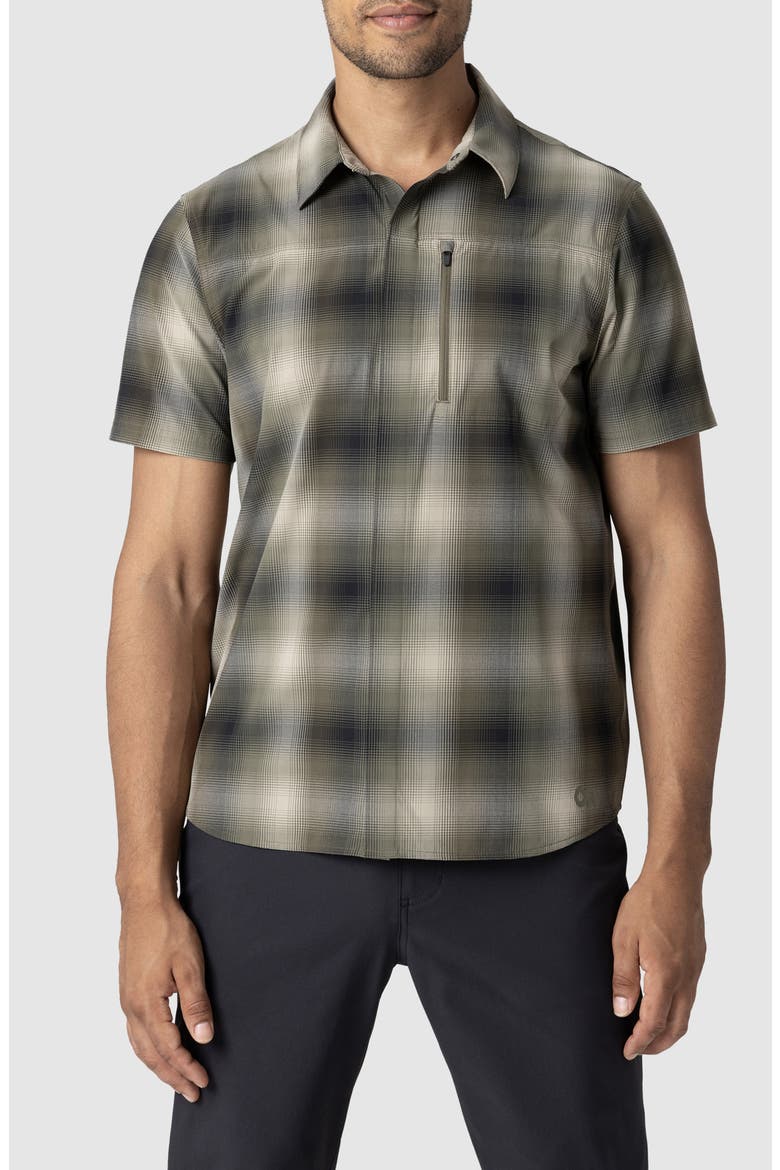 Astroman Short Sleeve Sun Shirt, Main, color, RANGER GREEN PLAID