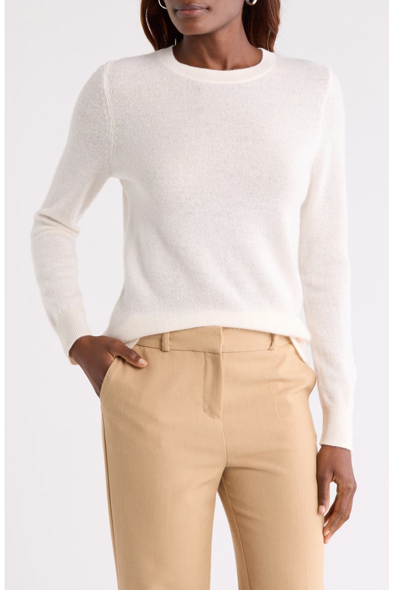 Cashmere Crewneck Sweater, Main, color, IVORY PRISTINE