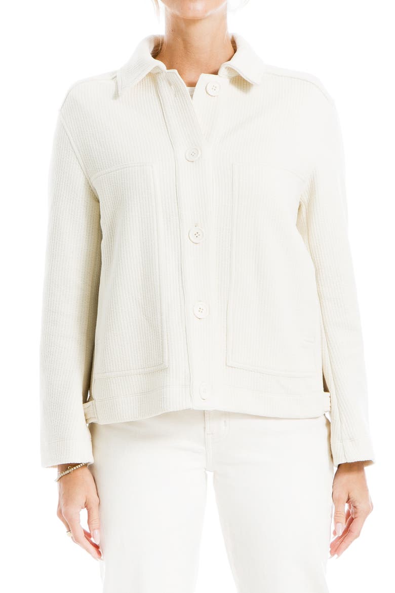 Ribbed Crop Shirt Jacket, Main, color, ECRU