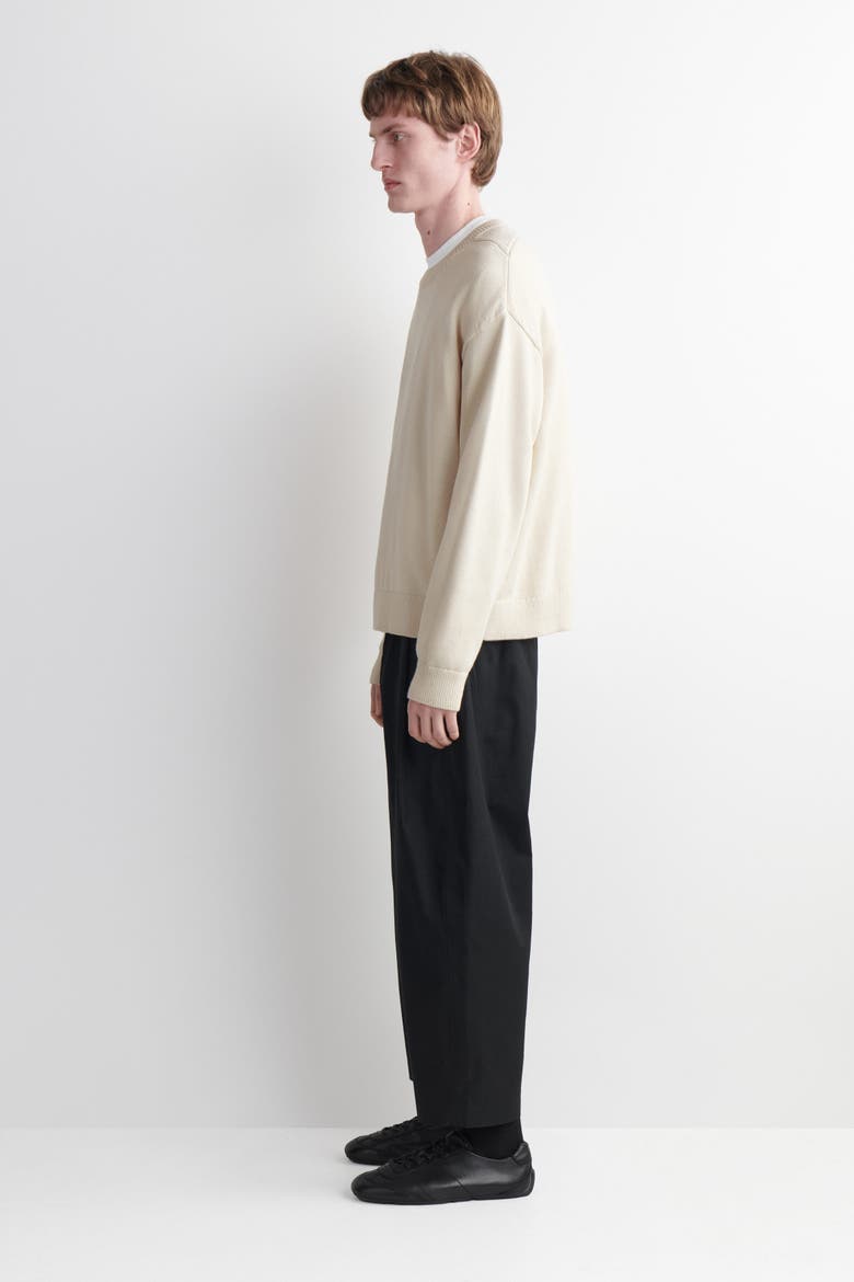 Cropped Elasticated Wide-leg Pants, Alternate, color, BLACK