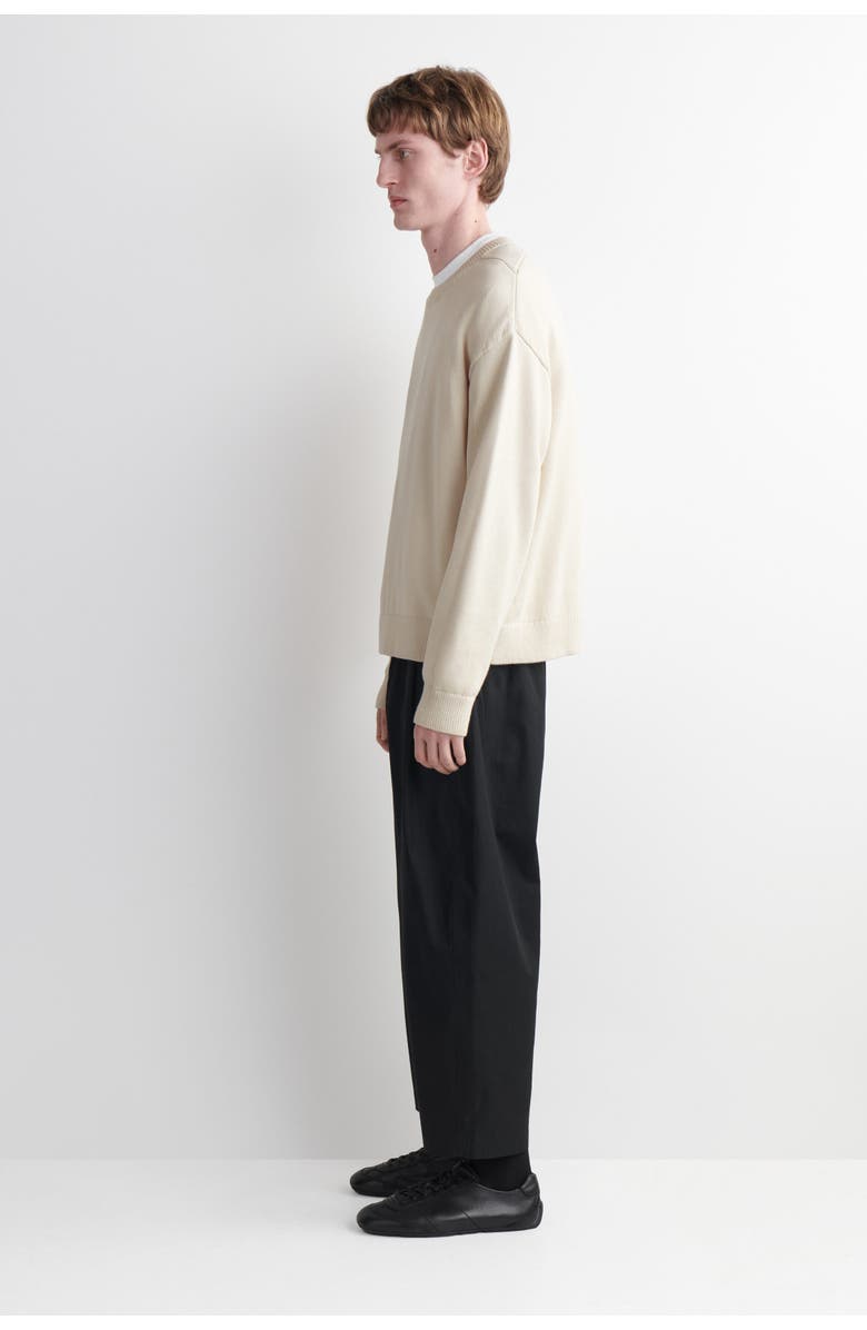 COS Cropped Elasticated Relaxed-fit Wide-leg Trousers, Alternate, color, Black