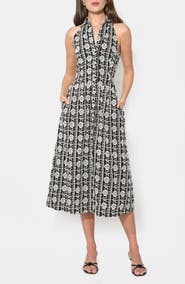 Adelyn Rae Hazer Embroidered Halter Midi Dress
